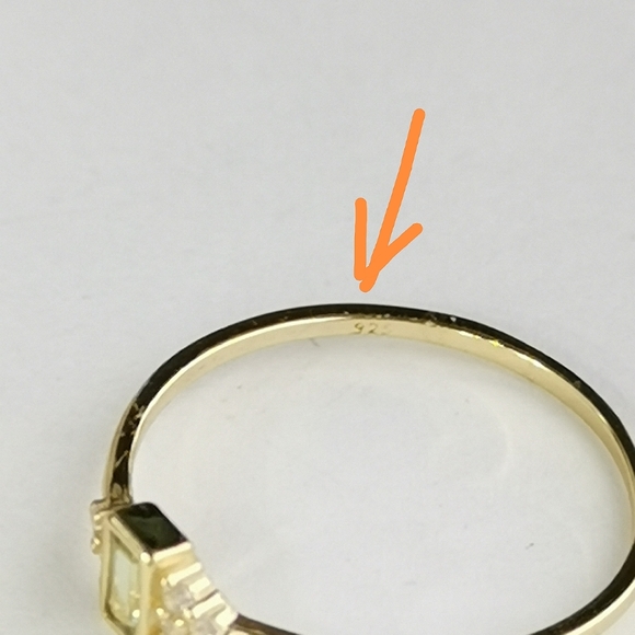 Citrine Diamond Accent Ring 14k Gold on Sterling Silver size 7 Stacking 🆕 - Picture 7 of 8